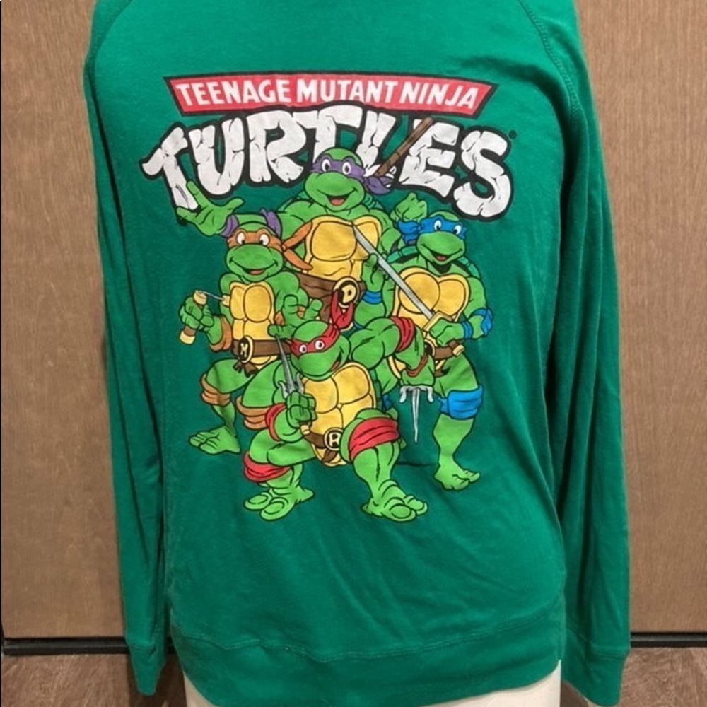 Womens Reversible Teenage Mutant Ninja Turtles Long Sleeve Shirt Sz M